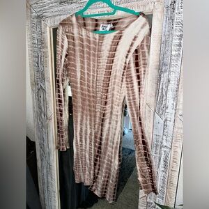 Princess Polly Beige Tie-Dye Long Sleeve Dress